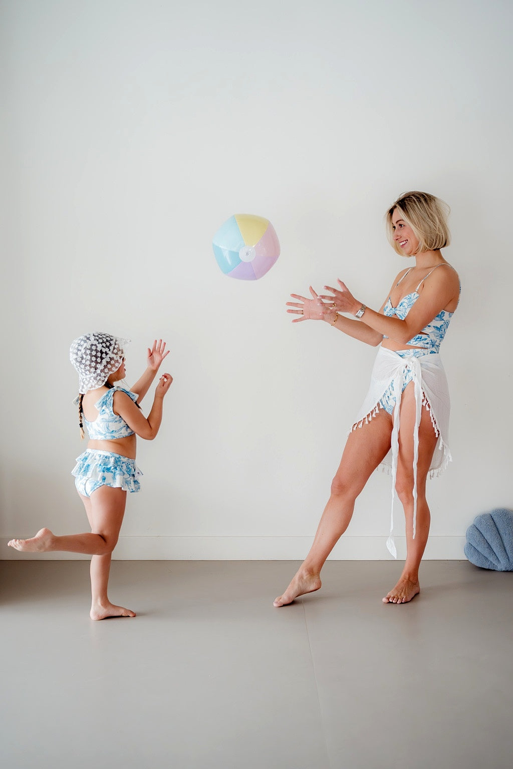 Matching set Floral blue